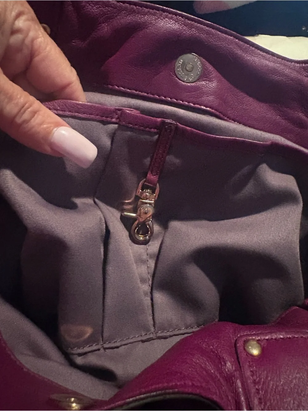 Women's Leather KOOBA LARGE Shoulder Bag in Deep Berry - Stylish Everyday Tote